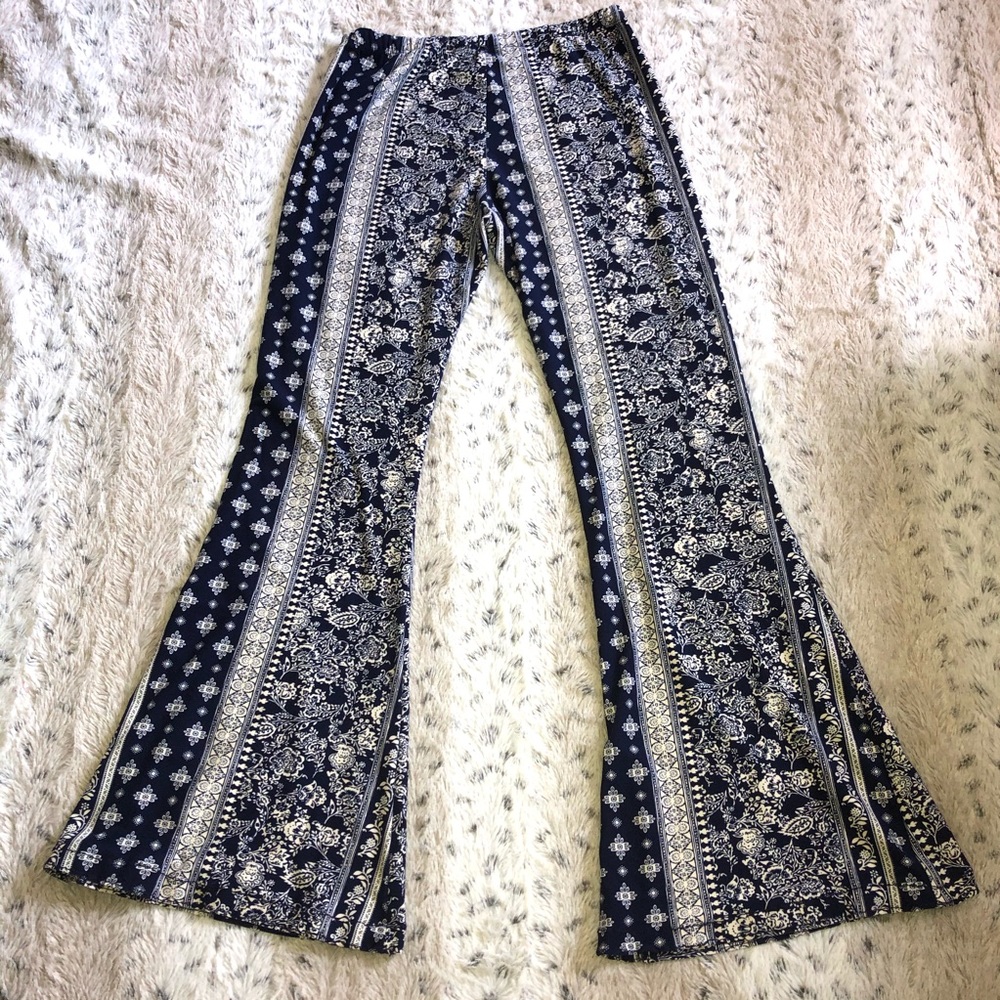 Flattering Patterned Boho Flare Stretchy Pants - image 3